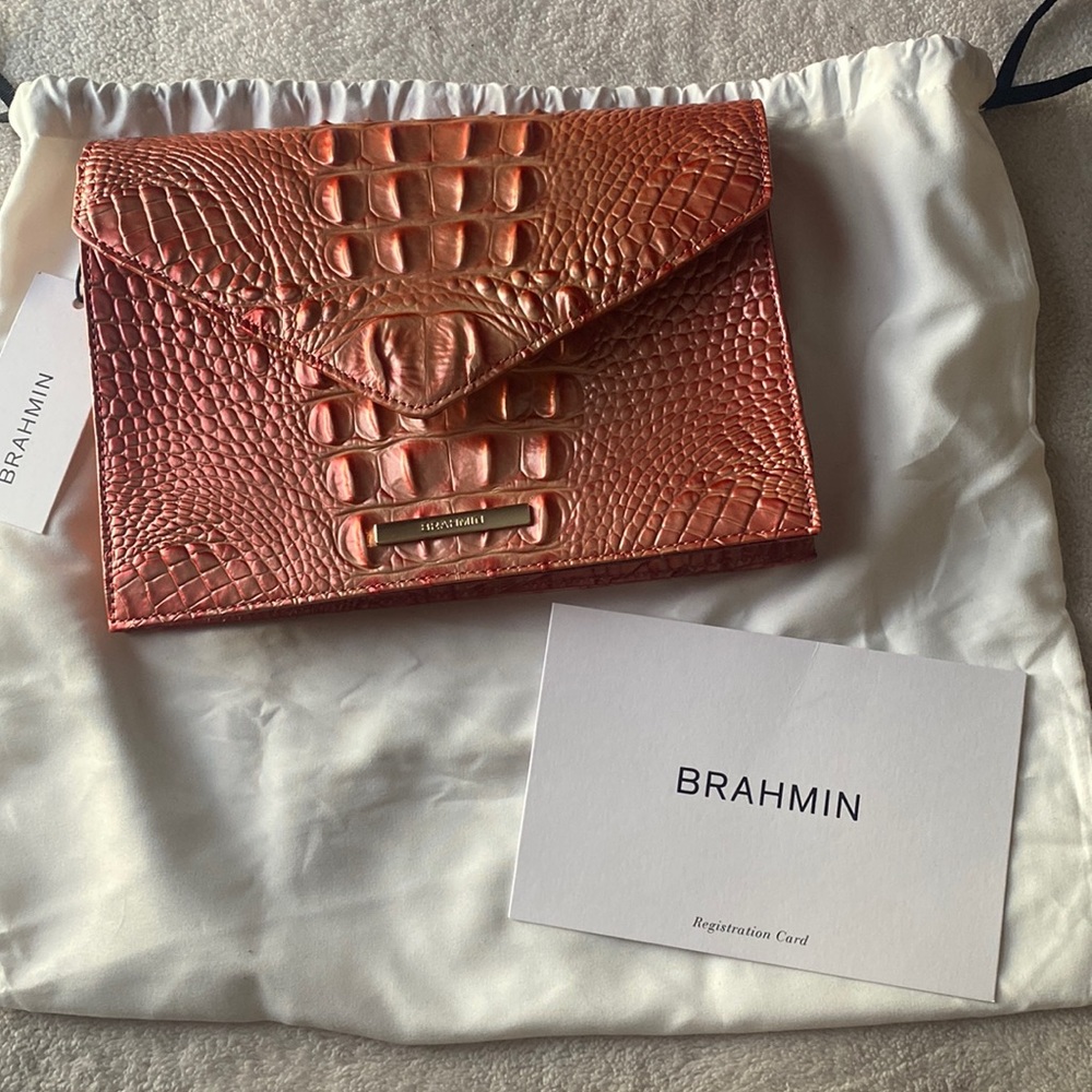 NWT Brahmin Sara Clutch in Bellini Melbourne
